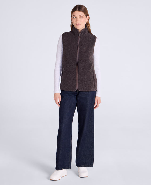Blake Womens Boucle Gilet - Brown