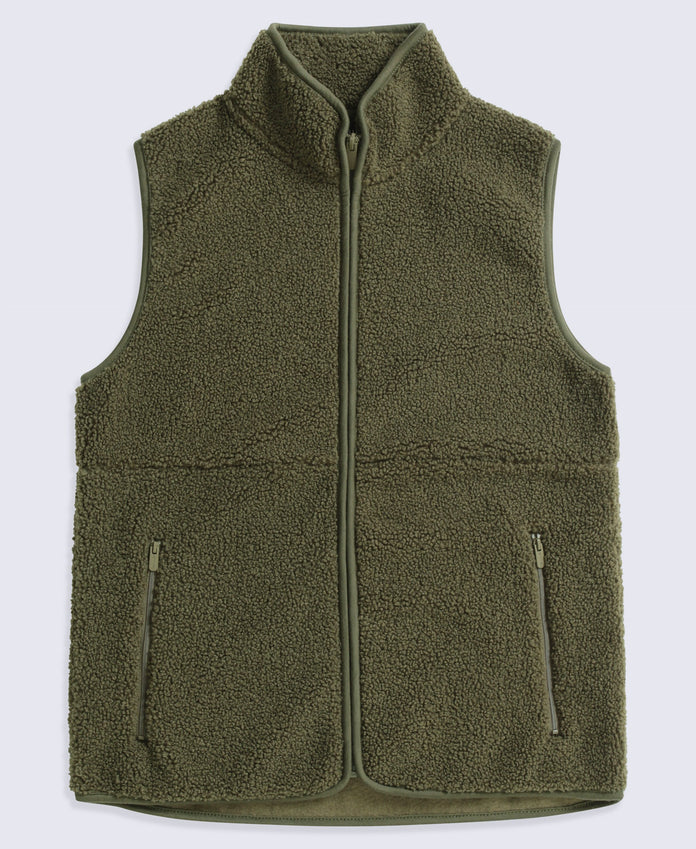 Blake Womens Boucle Gilet - Khaki