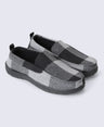 Dustin Mens Checked Slippers - Grey