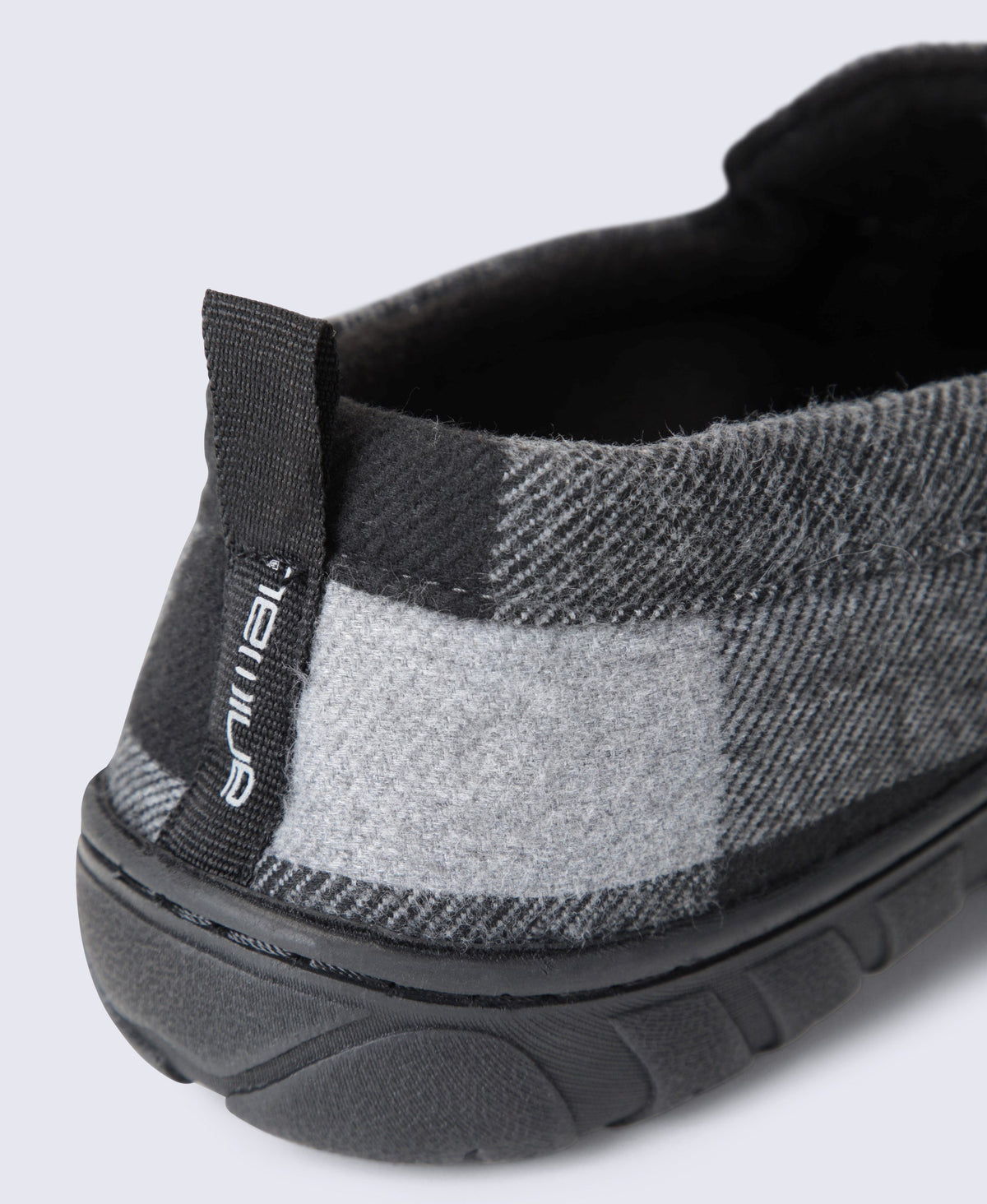 Dustin Mens Checked Slippers - Grey