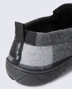 Dustin Mens Checked Slippers - Grey