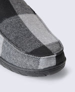 Dustin Mens Checked Slippers - Grey