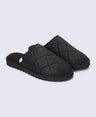 Finn Mens Quilted Mule Slippers - Black