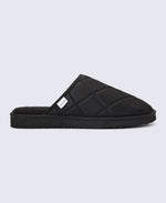 Finn Mens Quilted Mule Slippers - Black
