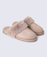 Holly Womens Mule Slippers - Taupe