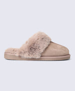 Holly Womens Mule Slippers - Taupe