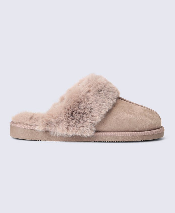Holly Womens Mule Slippers - Taupe