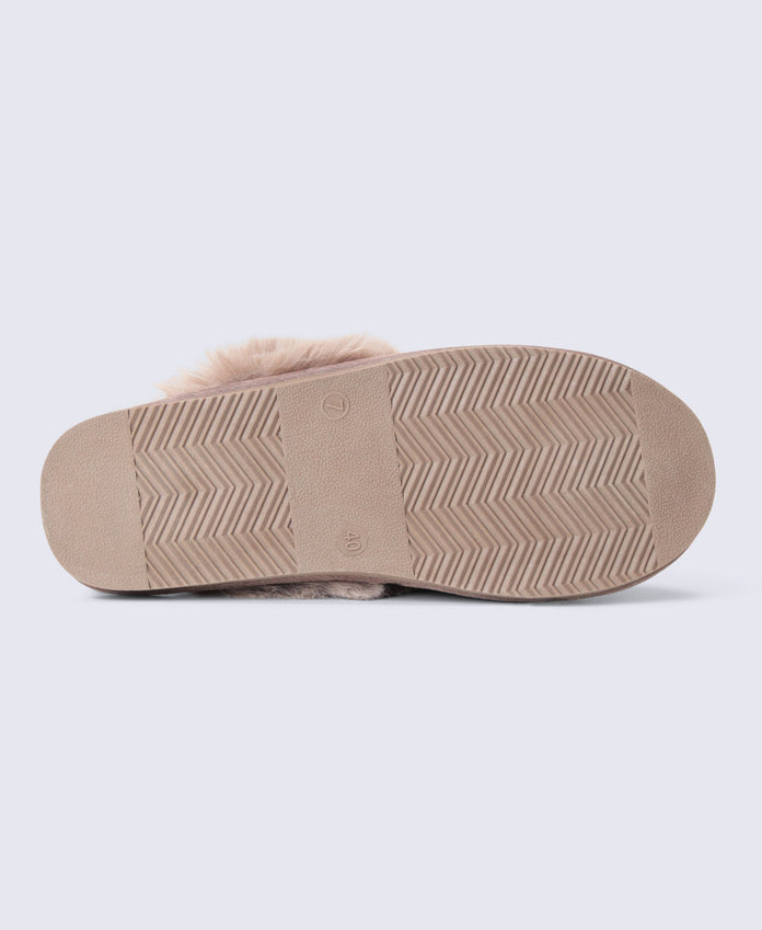 Holly Womens Mule Slippers - Taupe