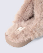 Holly Womens Mule Slippers - Taupe