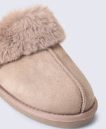 Holly Womens Mule Slippers - Taupe