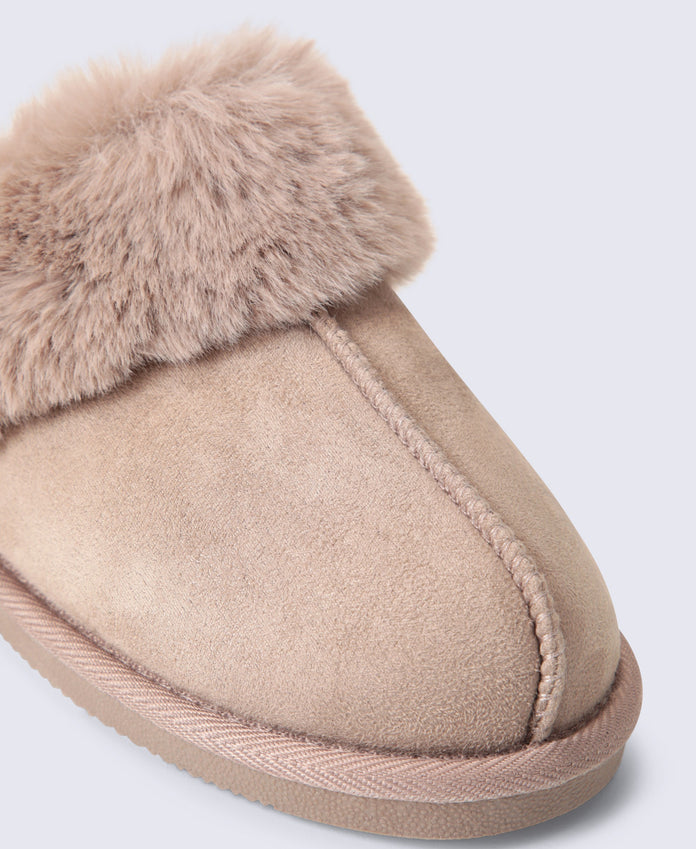 Holly Womens Mule Slippers - Taupe