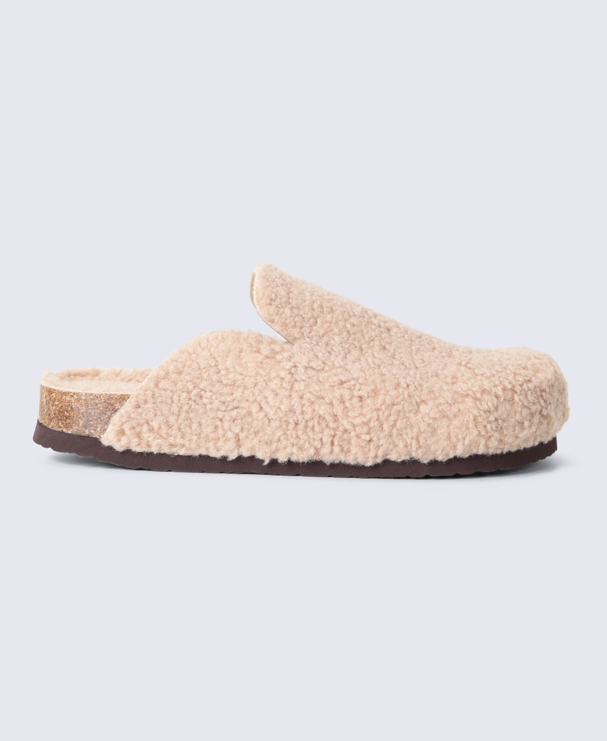 Robin Womens Borg Slipper Clogs - Beige