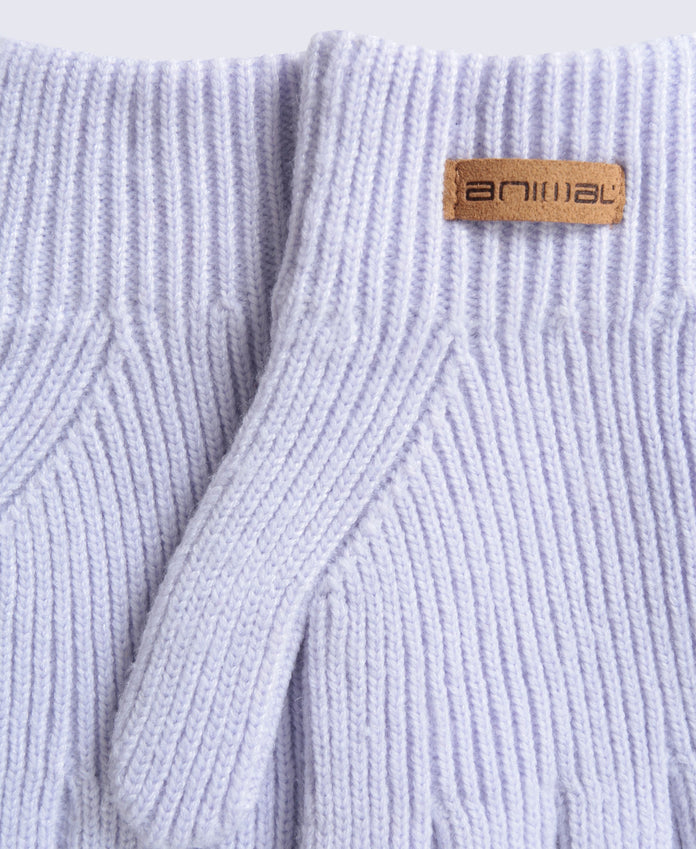 Kids Rowan Knitted Gloves - Lilac
