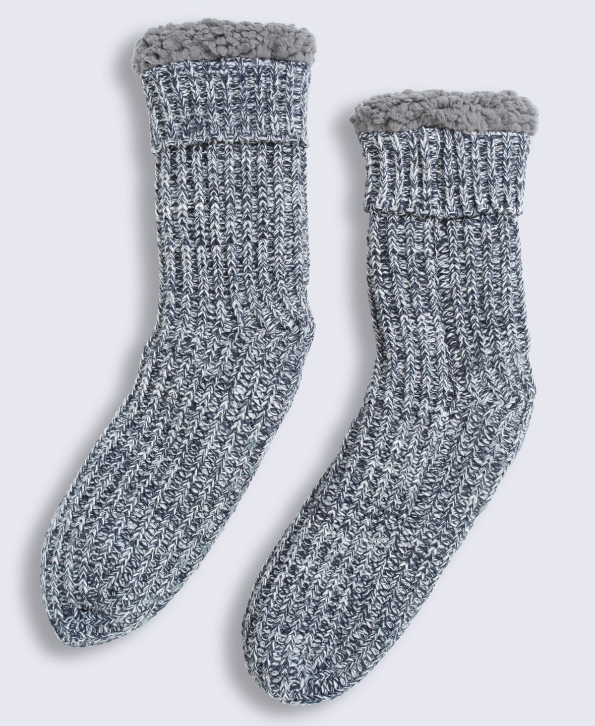 Leo Mens Cosy Grippy Slipper Socks - Navy