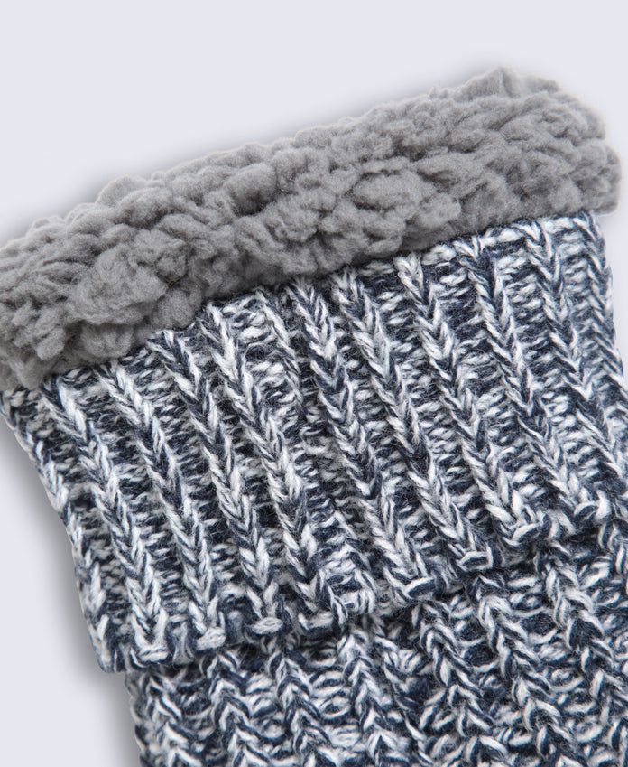 Leo Mens Cosy Grippy Slipper Socks - Navy