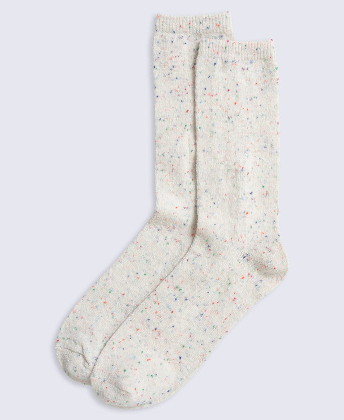 Lexi Womens Nepped Mid Calf Socks - Light Beige