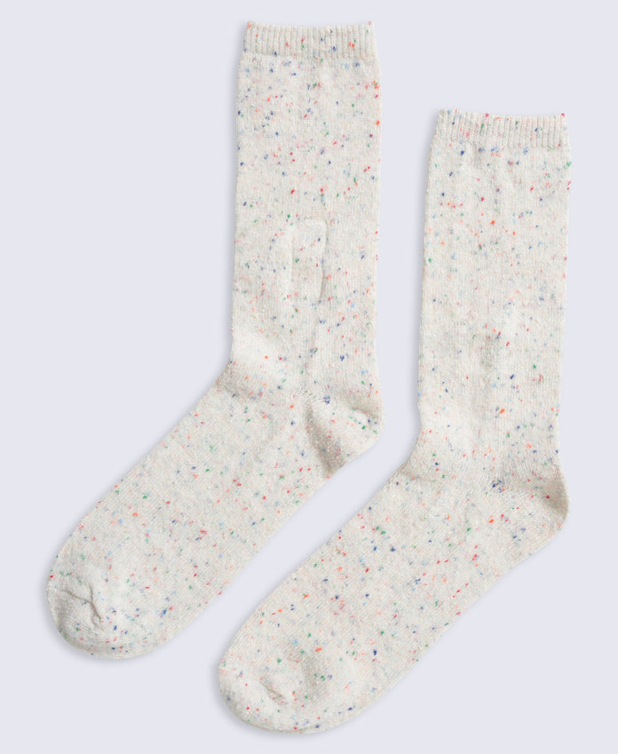 Lexi Womens Nepped Mid Calf Socks - Light Beige