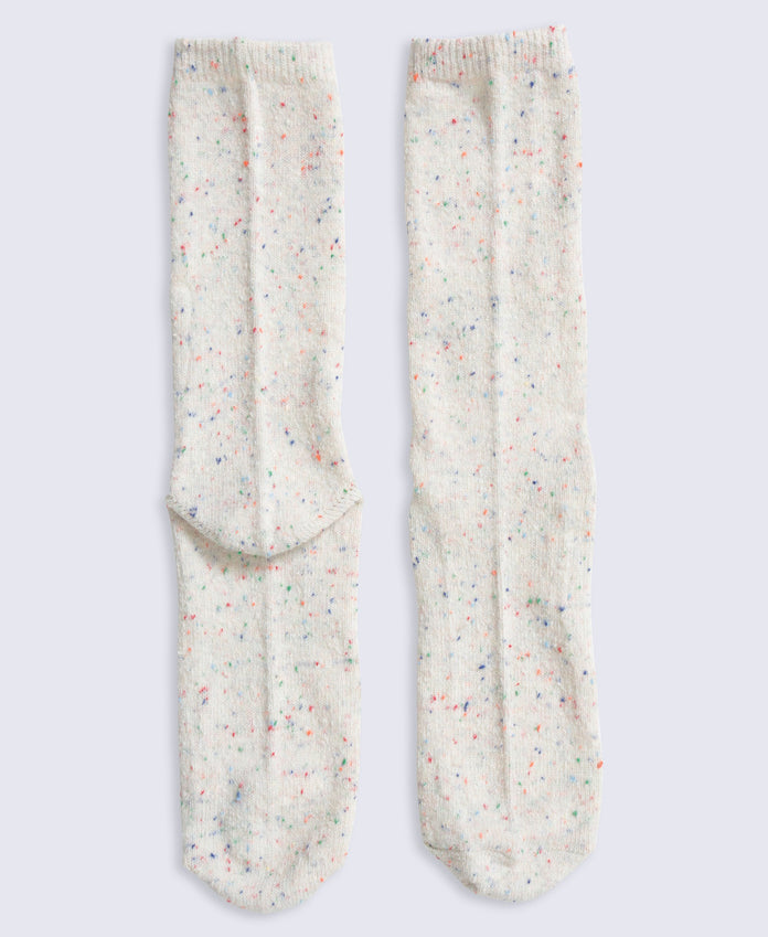 Lexi Womens Nepped Mid Calf Socks - Light Beige