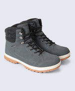 Bergen Mens Waterproof Thermal Snow Boots - Grey