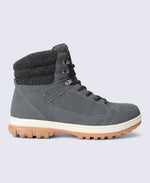 Bergen Mens Waterproof Thermal Snow Boots - Grey