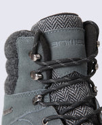 Bergen Mens Waterproof Thermal Snow Boots - Grey