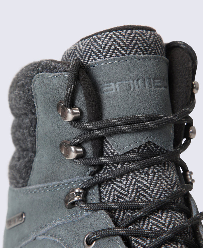Bergen Mens Waterproof Thermal Snow Boots - Grey