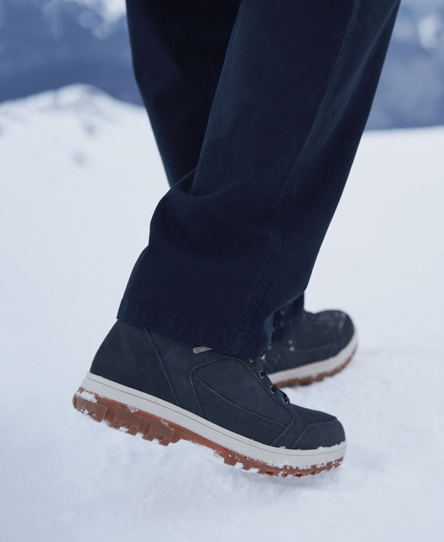 Bergen Mens Waterproof Thermal Snow Boots - Grey