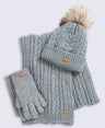 Becky Womens Beanie Scarf and Glove Set - Grey