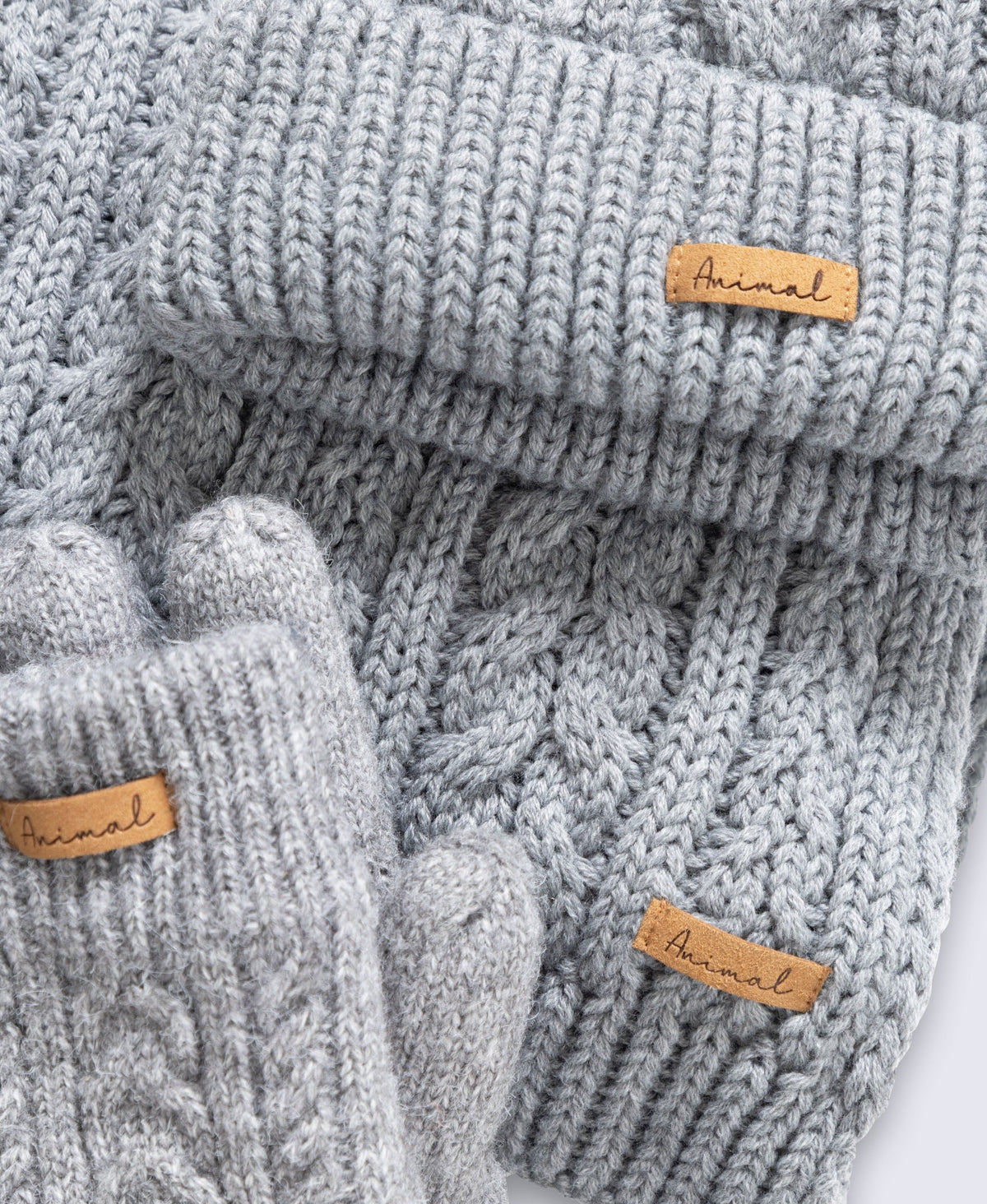 Becky Womens Beanie Scarf and Glove Set - Grey