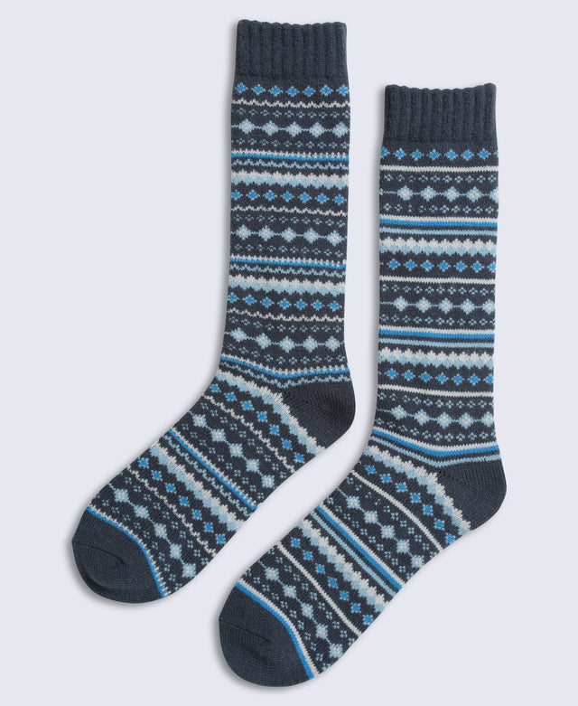 Hansel Mens Fairisle Mid Calf Socks - Mixed