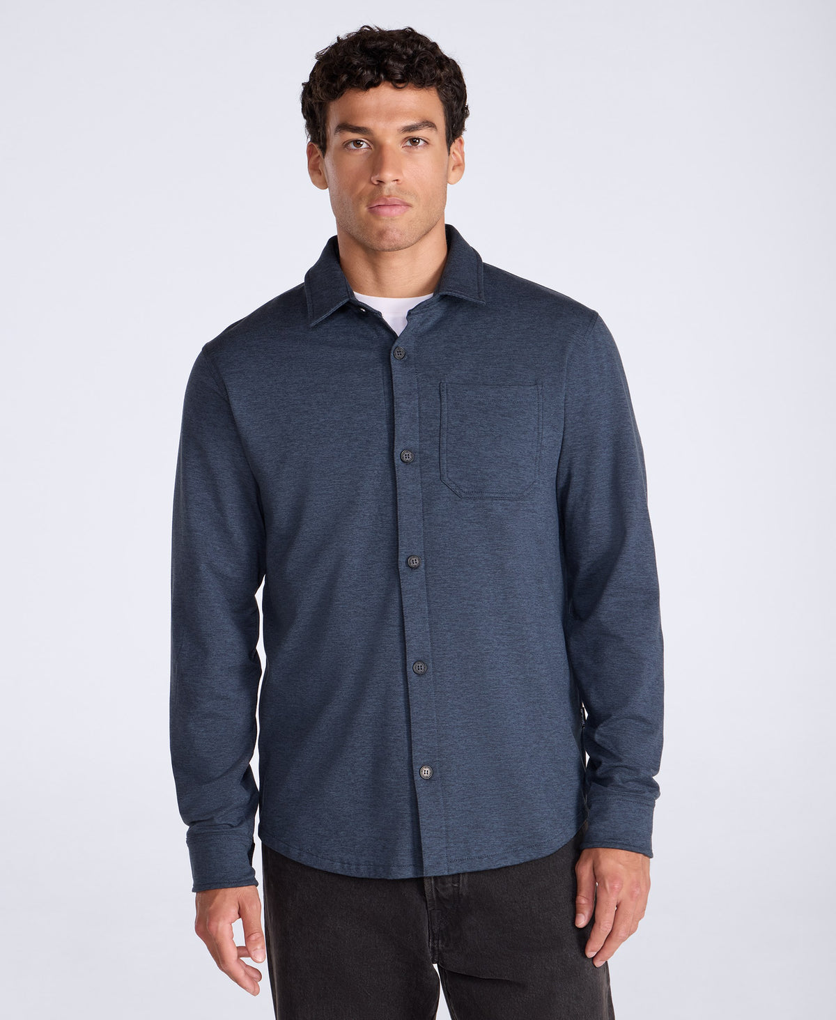 Mens Ethan Jersey Shirt - Navy
