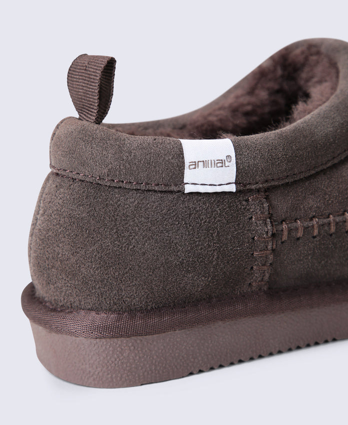 Sloane Womens Fur Lined Slippers - Brown