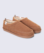 Sloane Mens Fur Lined Slippers - Tan