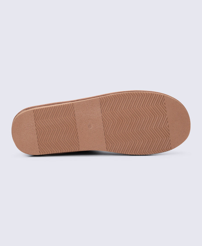 Sloane Mens Fur Lined Slippers - Tan