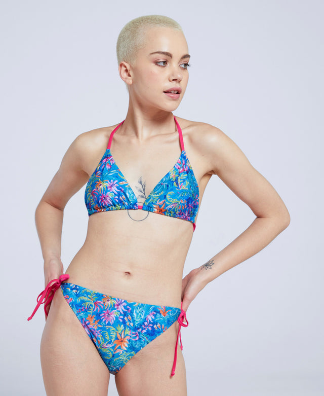 Riviera Printed Bikini Top - Blue