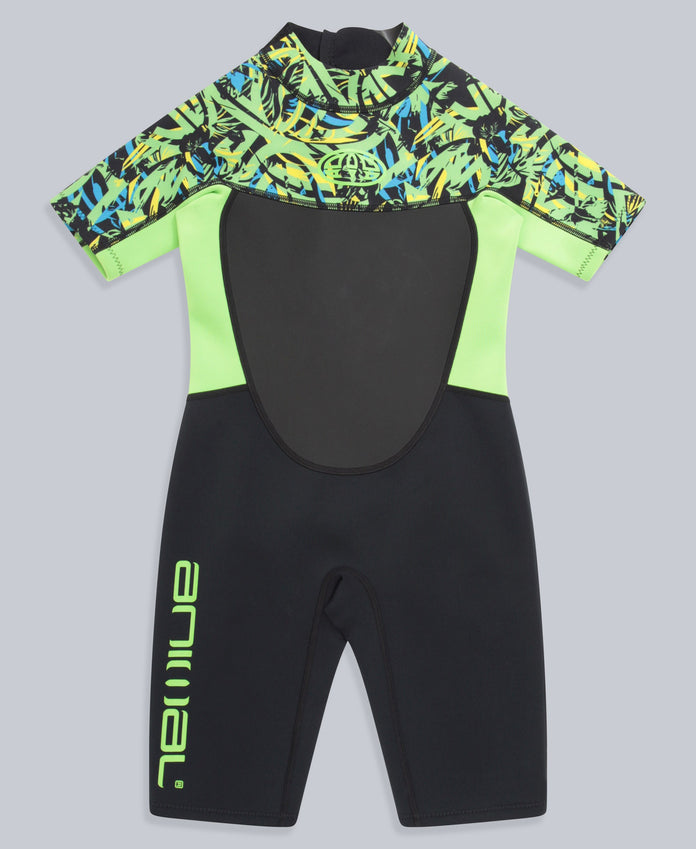 Waves Kids Printed Shorty Wetsuit - Green