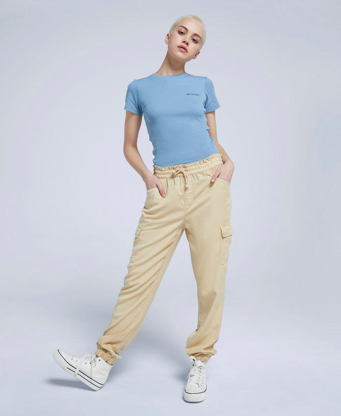 LTS Tall Women's Beige Brown Cargo Pocket Twill Trousers | Long Tall Sally