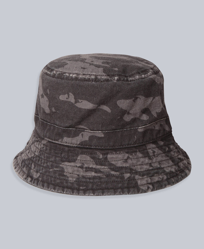 Miles Mens Bucket Hat - Black Camo