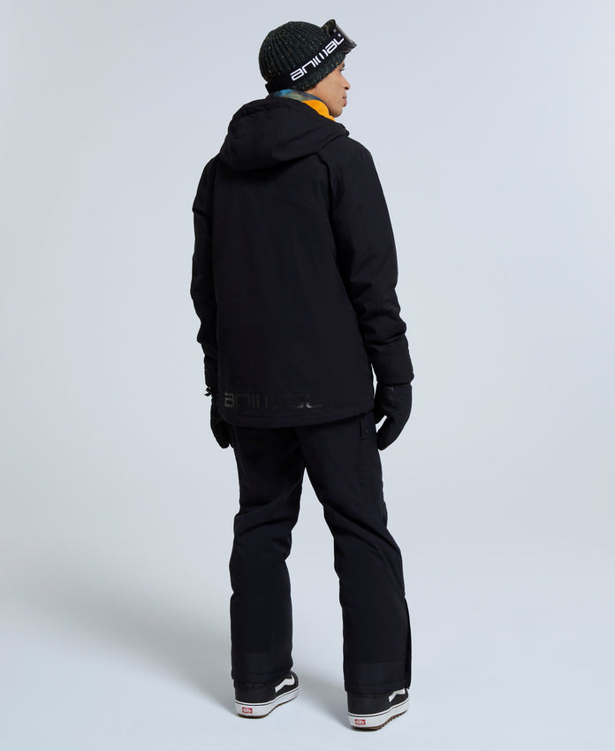 Laxx Mens Logo Snow Jacket - Black