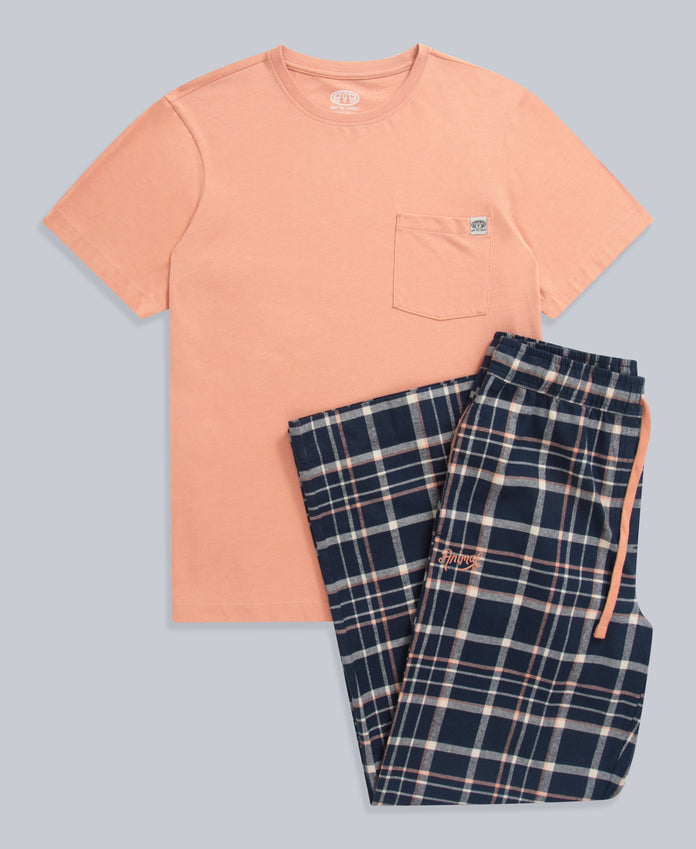Driftoff Womens Organic Check Pyjamas - Pink