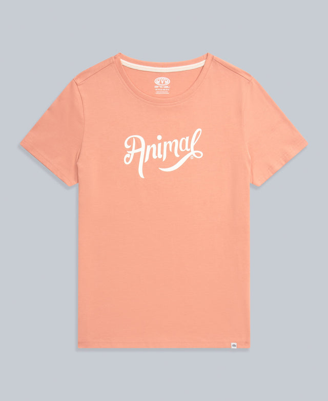 Marina Womens Script Logo Organic T-Shirt - Coral